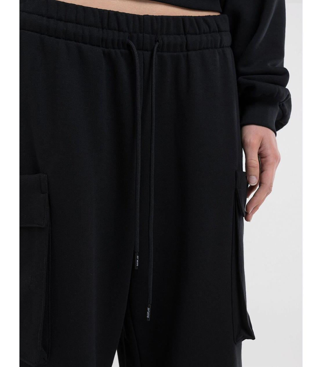 コットンMIXワイドカーゴパンツ 詳細画像 ブラック 4